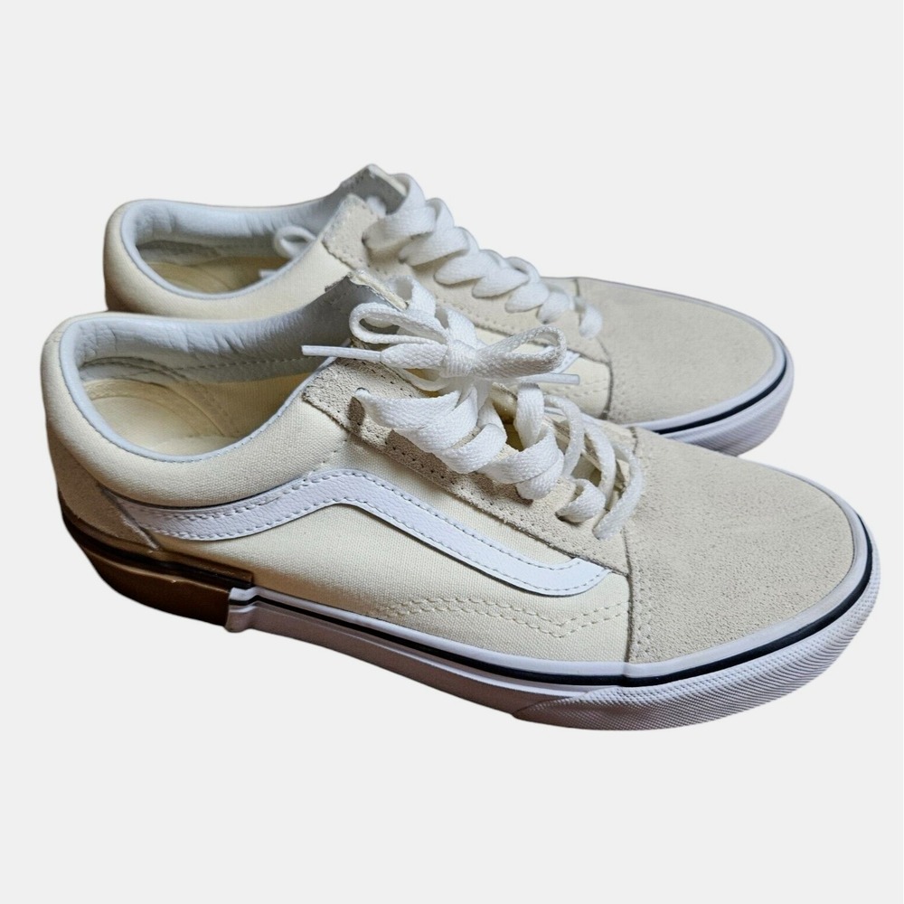 Vans Old Skool Gum Block Classic White Skate Shoes Size US Men 5/Women 6.5